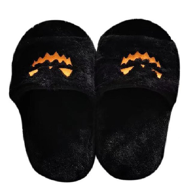 Zapatillas De Espuma Viscoelástica Con Cara Divertida, Suela Antideslizante Impermeable, Zapatos De Casa De Murciélago De Calabaza De Felpa Para Halloween Para Navidad Y Halloween De 25Cm matsuzay AP007252-02