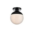 thumbnail image 3 of Living District Eclipse 1-Light Metal & Glass Flush Mount in Frosted White/Black, 3 of 3