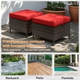 thumbnail image 6 of Meetleisure Outdoor PE Rattan Ottoman, Set of 2, Red, 6 of 7