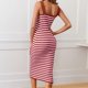 thumbnail image 3 of WILLBEST Vestidos Largos Casuales Para Mujer, Vestido Midi Ajustado De Punto A Rayas De Verano 2024 Para Mujer, Cuello Cuadrado, Abertura Lateral, Camiseta Sin Mangas, Vestidos De Suéter Acanalados, 3 of 3