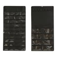 thumbnail image 2 of Double Sided Hanging Jewelry Organizer, 48 Pockets Clear Window Large Jewelry Hanging Organizer with Necklace Hanger, Wall/Door/Closet Stud Earring Bracelet Ring Storage (Black), 2 of 7