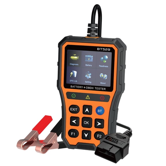 BT529 OBD2 Scanner Bluetooth, 2.8" IPS Screen Diagnostic Scan Tool with Battery Tester & Code Reader for 1996 Gas Vehicles (Orange)