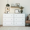 thumbnail image 3 of Home Square 6 Drawer Wide Dresser in White Finish - Set of 2, 3 of 9