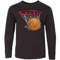 thumbnail image 3 of Inktastic Basketball Swish Long Sleeve Youth T-Shirt, 3 of 5