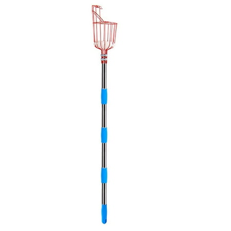 

1.6m Fruit Picker Tool Lightweight High-grade Stainless Steel Adjustable Fruit Picker with Metal Twist-on Basket for Apple Pear Cherry Mango Guava Orange