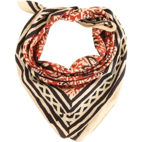 Hand Block Printed Bandana – Boho Cotton Scarf for Men & Women – Natural Dye Indian Head Wrap