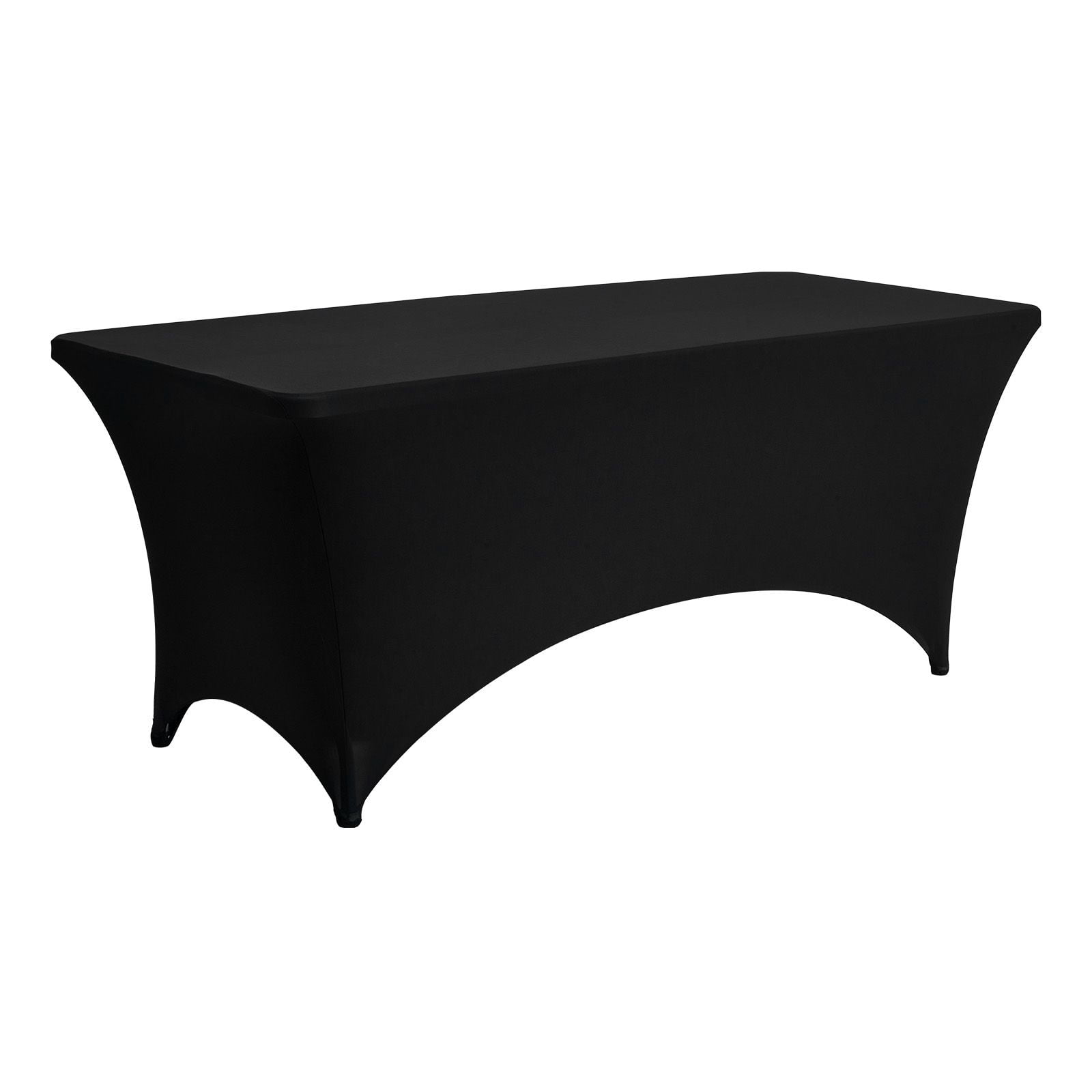 6-Pack Spandex Tablecloth for 6FT Rectangular Tables, Stretch Black Table Cover, Washable, Wrinkle-Resistant for Party Wedding Banquet