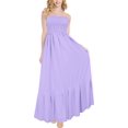 thumbnail image 2 of HAPPY BAY Women's Casual Tube Top Maxi Frill Dress Summer Beach Strapless Dresses for Women One Size Purple, Solid, 2 of 6