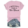 thumbnail image 1 of Liquidation! Uooqdmx T-Shirts Graphiques, T-Shirts Basiques pour Femmes, T-Shirts Amples pour Femmes, Haut à Col Rond Imprimé Lettre, Manches Courtes pour Femmes, Rose L, 1 of 3