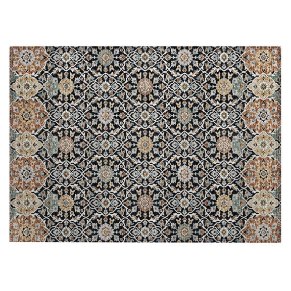 Dalyn Rugs Machine Washable Indoor/Outdoor Chantille ACN2199 Black 1'8" x 2'6" Rug