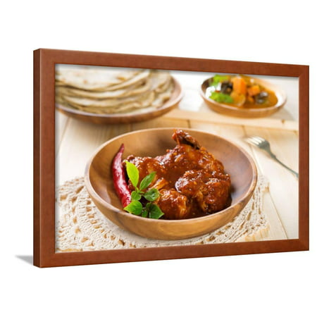 Indian Curry Chicken. Popular Indian Dish on Dining Table. Framed Print Wall Art By (Best Indian Chicken Dishes)
