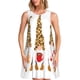 thumbnail image 1 of Easygdp Christmas Gnomes In Leopard para Vestido Transpirable de Mujer, Vestido Suelto de Manga Corta con Pliegues y Bolsillos para el Verano, 1 of 7