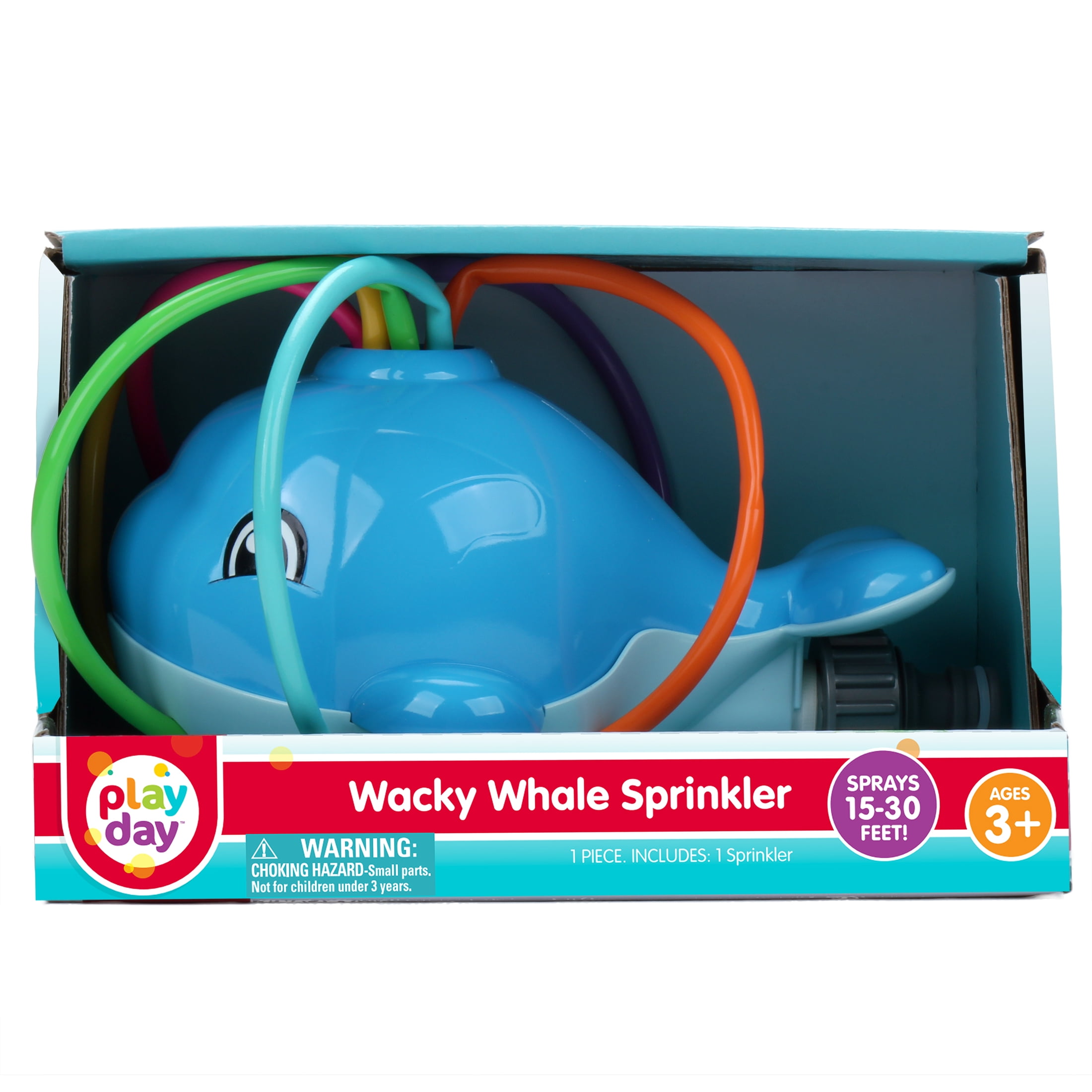 Play Day Whale Sprinkler with Colorful Water Tubes for Kids