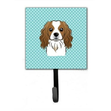 Caroline's Treasures BB1162SH4 Checkerboard Blue Cavalier Spaniel Leash or Key Holder, 7Hx4.25W, multicolor