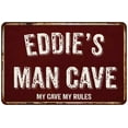 thumbnail image 1 of EDDIE'S Man Cave Red Grunge Sign Metal 8x12 Decor 208120003156, 1 of 1