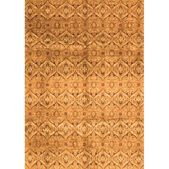Ahgly Company Indoor Rectangle Abstract Orange Modern Area Rugs, 3' x 5'
