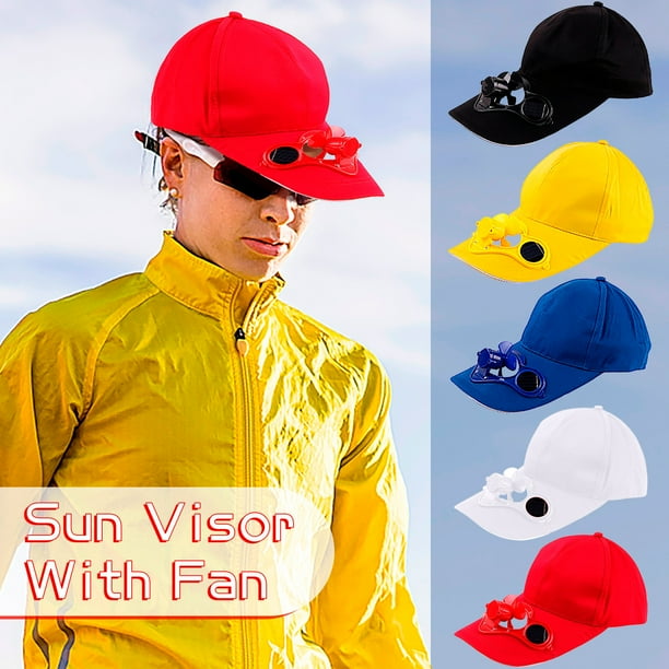 Xihbxyly Gorra con Ventilador Solar, Protección Solar con Miniventilador Integrado, Energía Solar, Diseño Ecológico, Talla Ajustable, Algodón Transpirable, Unisex, 30 X 20 X 12 Cm