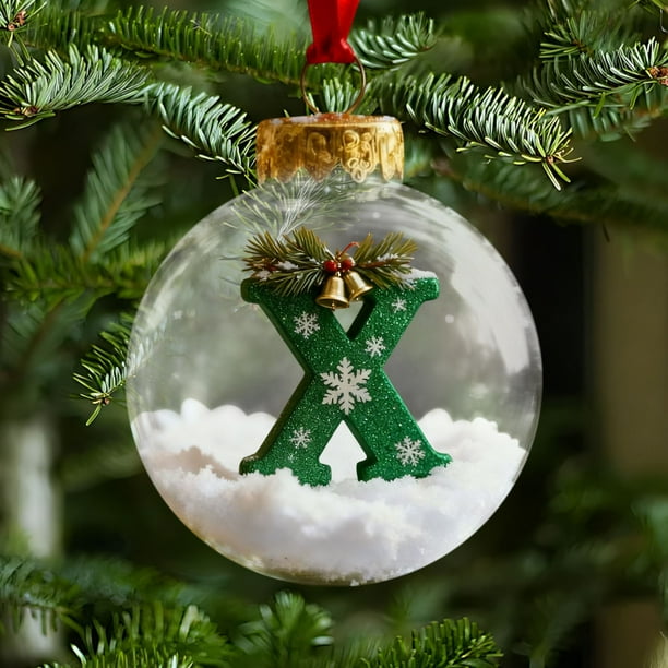 Adornos navideños, adornos navideños, regalos navideños, colgante de bola con letra navideña, bola decorativa