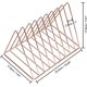 thumbnail image 2 of Revistero de metal dorado rosa: para inodoro, hogar, estantería, baño y oficina Revistero triangular con 9 ranuras: para periódicos, libros, tabletas y archivadores, 2 of 5