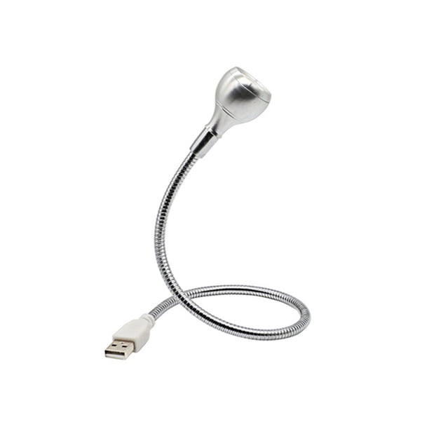 Inteprter Lámpara LED de escritorio para libros, USB Flexible para interior, hogar, escuela, dormitorio, ordenador portátil, lector de de noche, luz Iluminación y accesorios Plata Luz blanca Inteprter HA072794-03