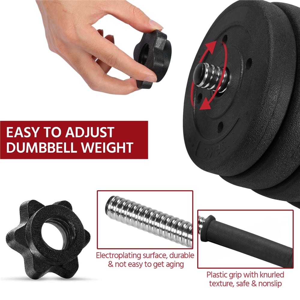 Alden Design 66 LB Dumbbell Set Training Lifting Dumbbells Weight Set,Black