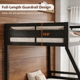 thumbnail image 5 of Honfach Twin Over Full Metal Bunk Bed, Heavy Duty Frame with Ladder & Full Guardrail, Noise-Free, Large Underbed Storage, No Box Spring Needed，Black, 5 of 9