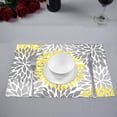 thumbnail image 2 of MKHERT Dahlia Pinnata Flower Yellow and Gradient Gray Placemats Table Mats for Dining Room Kitchen Table Decoration 12x18 inch,Set of 4, 2 of 4