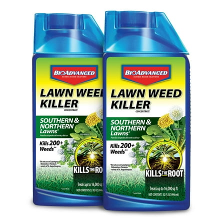 BioAdvanced Lawn Weed Killer, Concentrate, 32 oz, 16,000 Sq Ft (2-Pack)