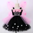 thumbnail image 4 of Vestido de tutú de mariposa monarca con alas, vestido de princesa de tul elegante para niñas, disfraz de hada para carnaval y Halloween para niñas de 1 a 14 años, 4 of 5