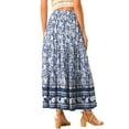 thumbnail image 6 of INSPIRE CHIC Women's Boho Floral Skirt Tassels Elastic Waist Flowy Maxi Skirts XS Blue, 6 of 6