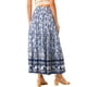 thumbnail image 3 of Falda Boho Chic INSPIRE para mujeres, faldas maxi casuales con cintura elástica y borlas, 2XL, azul, 3 of 6