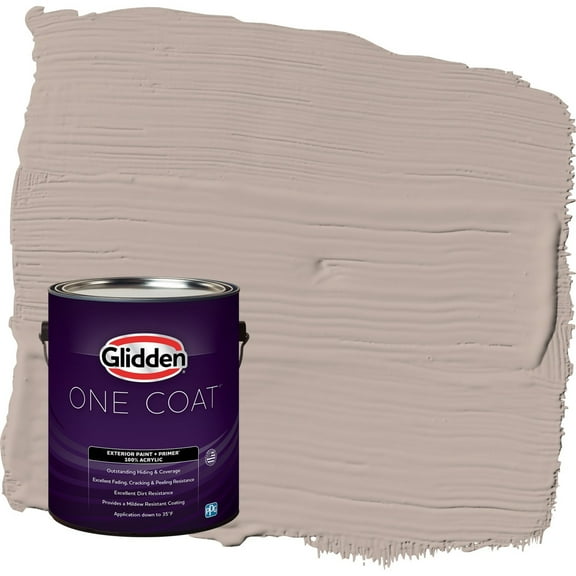 Glidden One Coat Thumper / Beige Semi-Gloss Exterior Paint with Primer, 1 Gallon