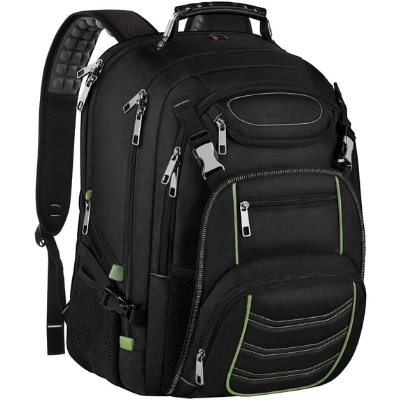 SINVICKO Extra Large 18.4 Inch Laptop Backpack, Green, RFID Anti-Theft, TSA Friendly, USB Charging Port, Water Resistant, Heavy Duty, Durable, for Men