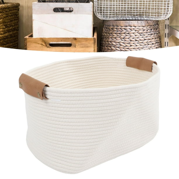 Storage Basket, Cotton Rope Basket Woven Baskets For Storage With