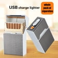 thumbnail image 2 of Amdohai Cigarette Dispenser Storage Box Flip Cigarette Case 20 Loaded High Capacity with Detachable USB Rechargeable Cigarettes Case Black, 2 of 8