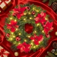 thumbnail image 2 of Christmas Red Garland 24Inch Christmas Garland Ornaments, Doorway Garland Christmas Decorations for Fireplace Xmas Tree Table, 2 of 7