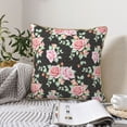 thumbnail image 6 of Haiem Rose Flowers Print Velvet Soft Solid Decorative Square Throw Pillow Covers Set with Elegant Piping Christmas Cushion Case for Sofa Bedroom Car-16"x16", 6 of 8