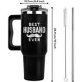 thumbnail image 2 of Vivulla68 Father Day Gifts for Husband from Wife, Best Husband Ever Tumbler 40Oz, Hubby Coffee Mug From Wife, Gifts for Husband Wedding Anniversary, Birthday Gift Ideas For Men, Coffee Mugs Hubby, 2 of 7