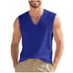 thumbnail image 2 of Camiseta sin mangas con cuello en V para hombre, color liso, informal, con cuello en V, para vacaciones, entrenamiento, camiseta sin mangas, blusa de poliéster para hombre, 2 of 9