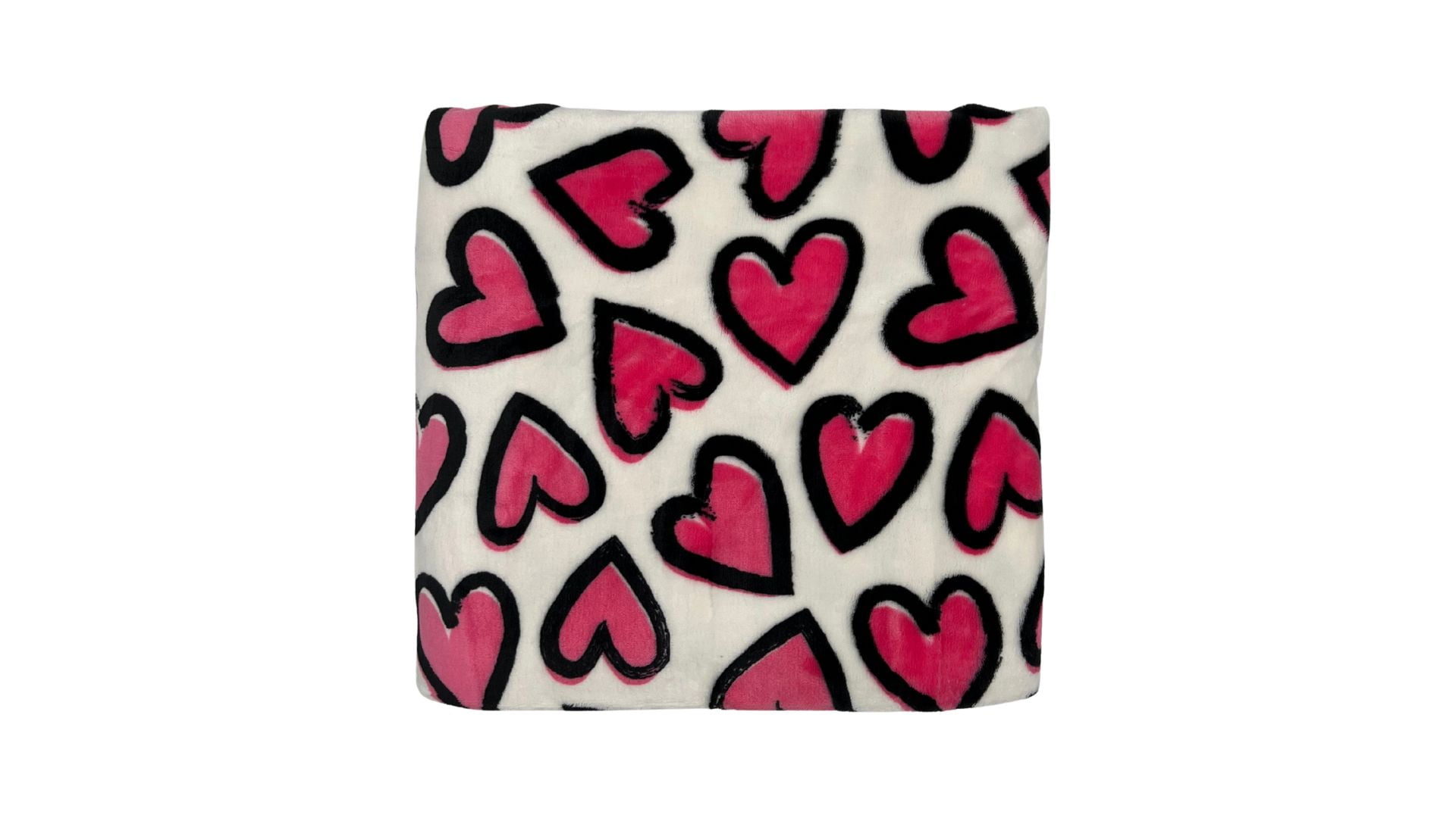 Crafted By Catherine Valentine's Day Plush Throw, Painted Hearts, Standard Size, All Ages