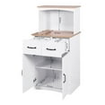thumbnail image 3 of Microwave Cabinet, Kitchen Storage Cabinet with 2 Doors and 2 Drawer, Buffet Cabinet Sideboard with Adjustable Shelves, Microwave Stand Cabinet for Kitchen, Dining Room, White, 3 of 7