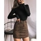 thumbnail image 3 of Tops de cuello alto de manga larga para mujer (negro, grande), 3 of 4