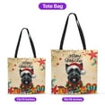 thumbnail image 5 of Merry Christmas Santa Scottish Terrier Scarf Twinkling Lights Xmas Holiday All Over Print 3D Canvas Tote Bag Scottie Dog Lover Gifts Reusable Handbag - 00022, 5 of 5
