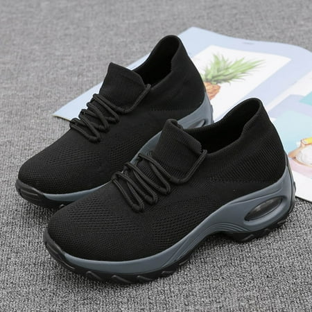 

Aayomet Womens Slip on Sneakers Thick Shoes Buffer Shoes Cushion Platform Mesh Women Rocking Bottom Shoes Shoes Women s Black 5