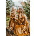 thumbnail image 4 of Robes Maman et Moi Manches Longues Mode Velours Lotus Extensible Couleur Unie Manches Bouffantes Vêtements Assortis, 4 of 10