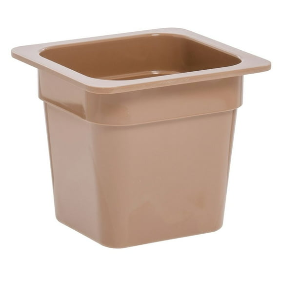 HUBERT Cold Food Pan 1/6 Size Terra Cotta Melamine - 6 3/8" L x 6 15/16" W x 6" H