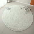 thumbnail image 2 of Beige Round Rug For Bedroom,Fluffy Circle Rug For Kids Room,Furry Carpet Shaggy Area Rug For Nursery Room,Fuzzy Plush Rug For Dorm,Cute Room Decor, 2 of 8
