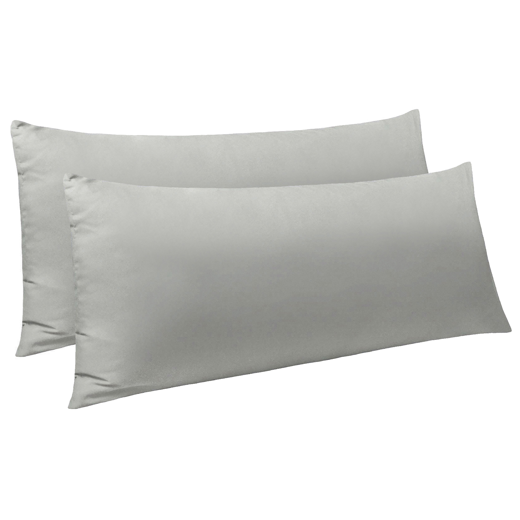 NTBAY 2 Pack Microfiber Body Pillow Cover, Envelope Body Pillow Case, 20" x 54", Smoke Gray