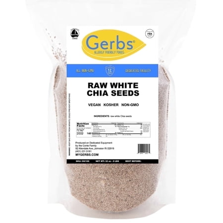Gerbs Raw White Chia Seeds 2 lb Bag