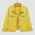 thumbnail image 1 of Chaqueta vaquera para mujer, chaqueta corta holgada de manga larga, Top informal de talla grande, 1 of 5